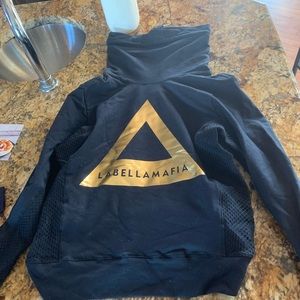 Labellamafia cowl neck crop sweatshirt